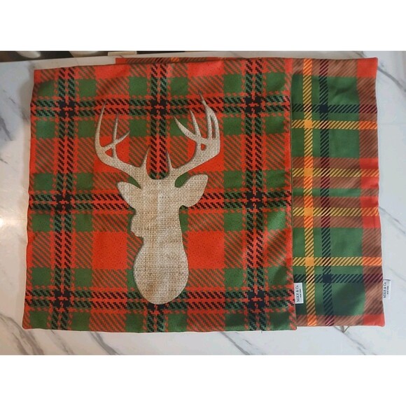 Mike and Co. Other - Mike and Co. Christmas Pillow Covers Set of 2 18X18 Reindeer Plaid Holiday Decor